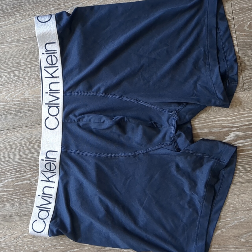 Calvin Klein Underwear Navy Blue Boxer Briefs with White Logo Waistband